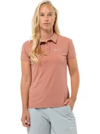 Koszulki i topy damskie - Jack Wolfskin Koszulka polo "Prelight Trail" w kolorze łososiowym - miniaturka - grafika 1