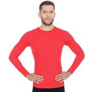 Koszulki sportowe męskie - Koszulka termoaktywna męska z długim rękawem Brubeck 3D Run PRO LS13000 czerwony - miniaturka - grafika 1