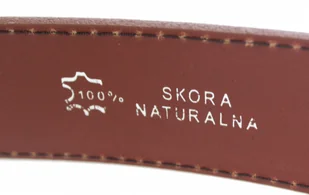 Pasek Męski Skórzany Oficer PolskaGalanteria Skóra Licowa CZEKOLADOWY SZYTY CIENKĄ CZEKOLADOWĄ NITKĄ 120 cm/140 cm NADWYMIAR XXL - Paski - miniaturka - grafika 7