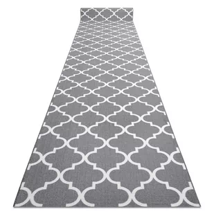 CHODNIK PODGUMOWANY 110 cm KONICZYNA MAROKAŃSKA szary TRELLIS 30352, 110x480 cm - Dywany - miniaturka - grafika 1