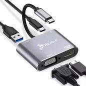 Huby USB - HUB USB Reagle Reagle HUB USB-C Adapter HDMI 4k VGA USB MacBook PD 100W - miniaturka - grafika 1