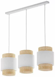 TK Lighting Lampa wisząca rattanowa abażur listwa BOHO WHITE szer. 80cm biały TK6531 - Lampy sufitowe - miniaturka - grafika 1