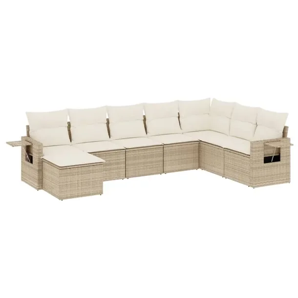Modułowy zestaw mebli ogrodowych z rattanu PE beżowy 62 x 62 x 69 cm