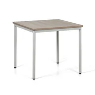 Stoły - B2B Partner Stół do jadalni TRIVIA, jasnoszara konstrukcja, 800x800 mm, dąb naturalny 555425 - miniaturka - grafika 1