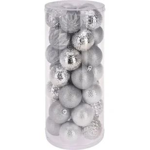 Home Styling Collection Bombki choinkowe 6 cm 35 sztuk srebrne CAA113410 - Bombki - miniaturka - grafika 1