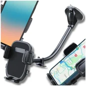 Uchwyty samochodowe do telefonów - Uchwyt do samochodu na telefon czarny elastyczny długie ramię - miniaturka - grafika 1