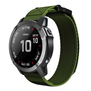 Opaska Pasek Bransoleta Nylon Metal Garmin Fenix 3/5X/3Hr/5X Plus/6X/6X Pro/7X Green - Akcesoria do smartwatchy - miniaturka - grafika 1
