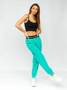 Spodnie sportowe damskie - Zielone spodnie dresowe damskie Denley YY302NM - miniaturka - grafika 1
