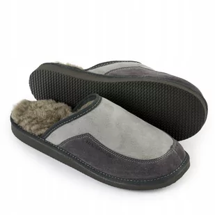 Kapcie Męskie Skórzane, Pantofle Klapki Laczki IRE r.40 - Kapcie męskie - miniaturka - grafika 1