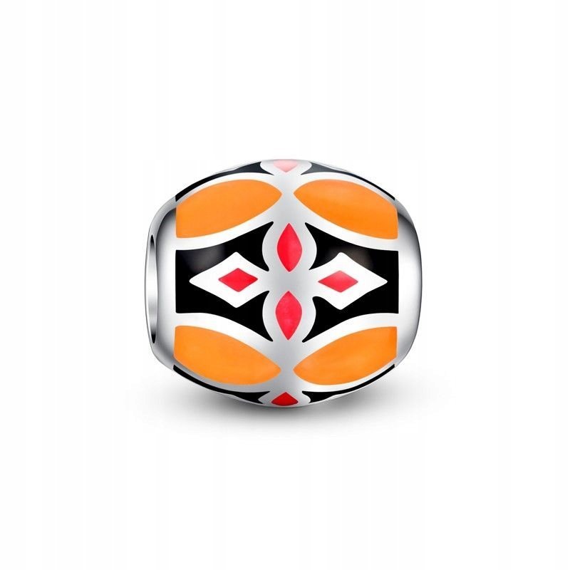 Srebrna zawieszka kuleczka BEAD srebro 925 pomarańczowa do bransoletek 3 mm