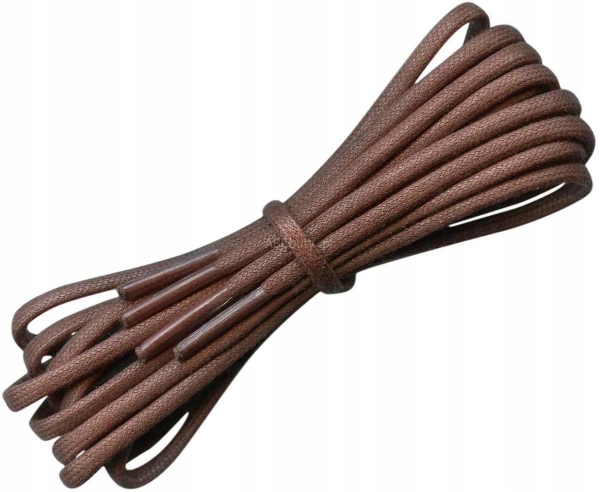 WOSKOWANE Sznurówki BRĄZOWE Sznurowadła 45 cm CIENKIE Okrągłe Fi 2 mm G9-31