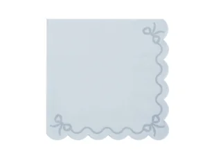 Serwetki papierowe niebieskie z falbanką - 33 cm - 12 szt. - Dekoracje i nakrycia stołu na imprezę - miniaturka - grafika 1