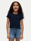 Koszulki dla dziewczynek - Tommy Hilfiger T-Shirt KG0KG08590 Granatowy Slim Fit - miniaturka - grafika 1
