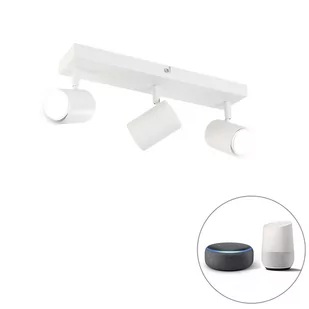 QAZQA Inteligentna lampa sufitowa biała prostokątna z 3 Wifi GU10 - Jeana - Lampy sufitowe - miniaturka - grafika 1