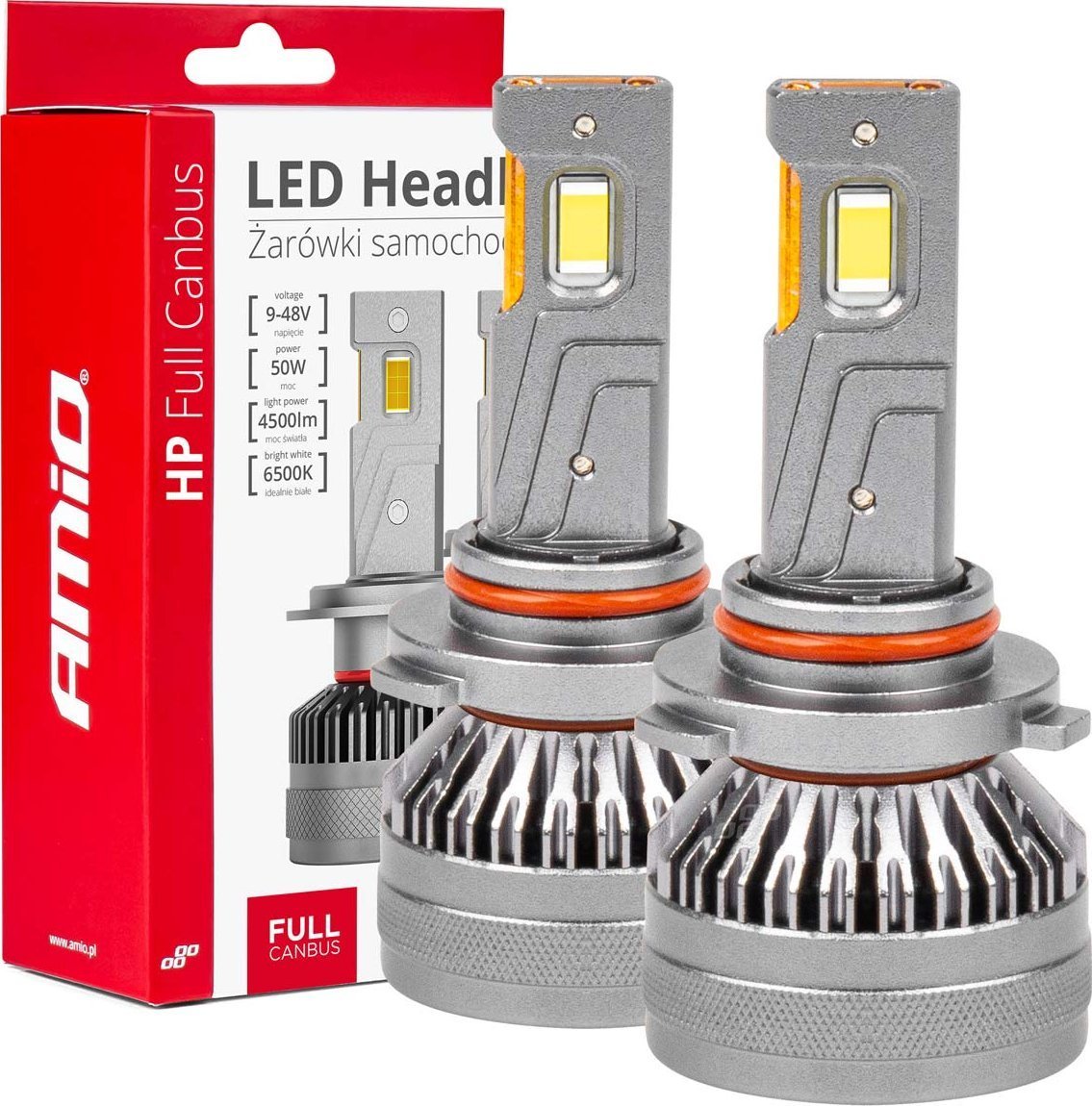 AMiO Żarówki samochodowe led seria hp full canbus hb3 9005/hir1 9011/h10 6500k amio-03678