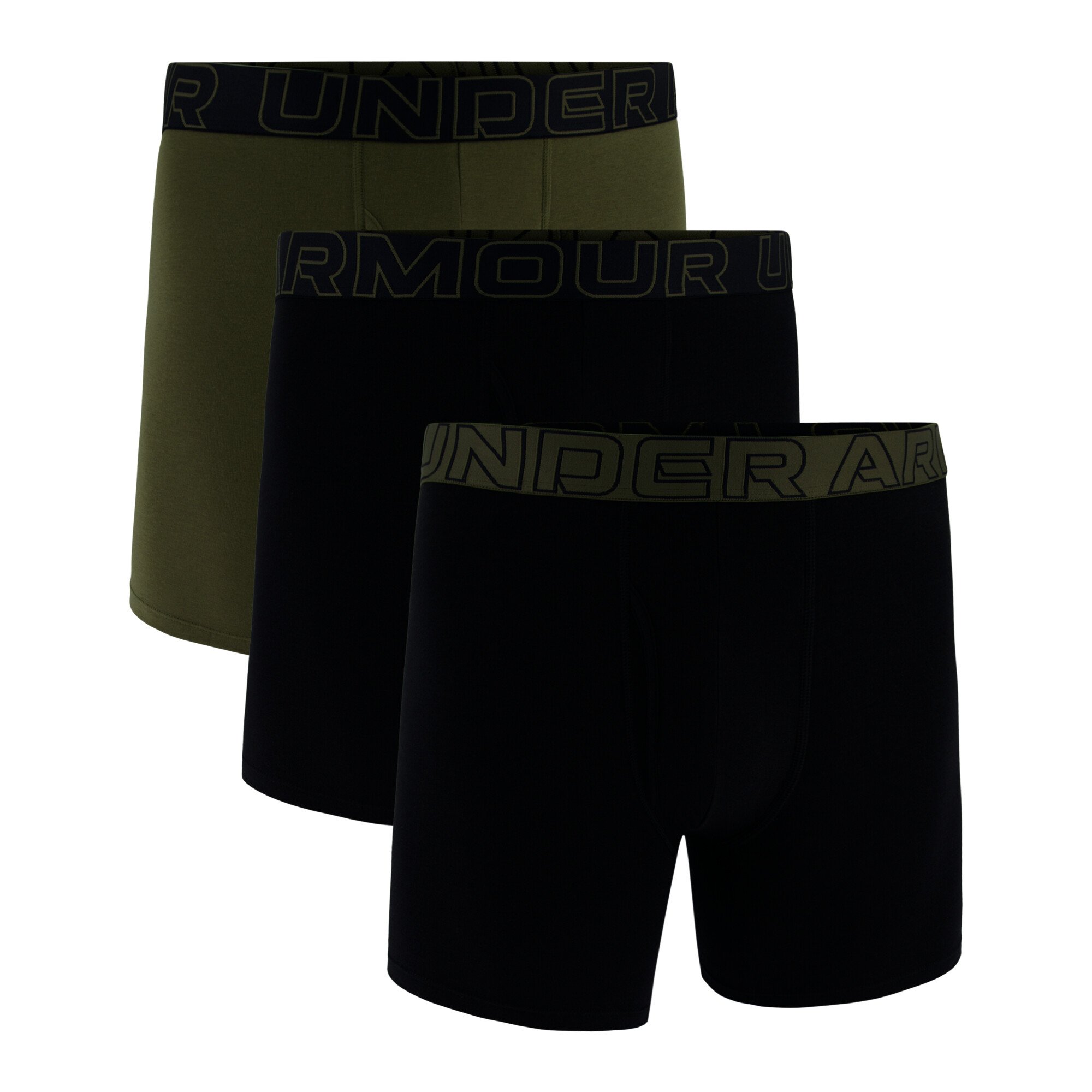 Bokserki męskie Under Armour Perf Cotton Solid 6in 3Pack Black XXL