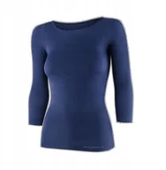 Koszulki i topy damskie - LS1628W Koszulka damska z rękawem 3/4 COMFORT MERINO granatowy M - miniaturka - grafika 1