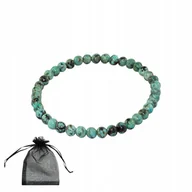 Bransoletki - Bransoletka z naturalnego turkusu afrykańskiego gładkie kule gumka 18cm - miniaturka - grafika 1