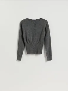 Reserved - Kardigan z domieszką wełny - szary - Swetry damskie - miniaturka - grafika 1