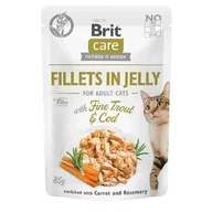 Mokra karma dla kotów - Brit Care Cat Fillets in Jelly with Fine Trout & Cod 85 g Dorsz i pstrąg - miniaturka - grafika 1