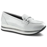 Półbuty damskie - Białe Półbuty Karino Damskie Wygodne Obuwie - miniaturka - grafika 1