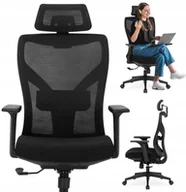 Fotele i krzesła biurowe - Krzesło Obrotowe Biurowe Fotel Ergonomiczny Biurowy Obrotowy Czarny SPIRAL - miniaturka - grafika 1