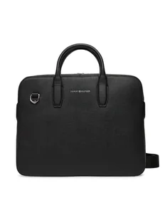 Tommy Hilfiger Torba na laptopa Th Business Leather Computer Bag AM0AM13642 Czarny - Torby na laptopy - miniaturka - grafika 1