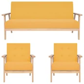 Komplety wypoczynkowe - Żółty 3-częściowy zestaw do salonu A6-A95 - miniaturka - grafika 1