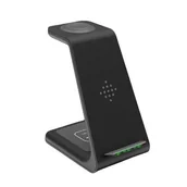 Ładowarki do telefonów - TECH-PROTECT Ładowarka indukcyjna TECH-PROTECT A8 3w1 10W Czarny - miniaturka - grafika 1