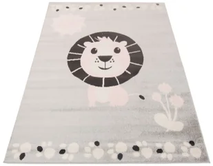 Szary skandynawski dywan z białym lwem dla dzieci A1-A85 - Dywany dla dzieci - miniaturka - grafika 1