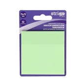 Gadżety  do biura - Karteczki samoprzylepne przezroczyste Strigo 75x75 50 kartek jasnozielone - miniaturka - grafika 1
