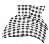 Pościel - pościel z flaneli 160x220 + 2x poszewka F 146 krata szara - miniaturka - grafika 1