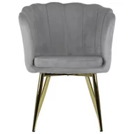 Krzesła - Krzesło tapicerowane do salonu, jadalni i restauracji HTS-D41AG - jasny szary, stelaż złoty - miniaturka - grafika 1
