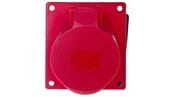 Gniazdka elektryczne - Gniazdo tablicowe skośne 32A 5P 400V /100x97/ czerwone IP44 425-6f9 - miniaturka - grafika 1