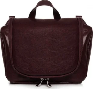 POLSKA SKÓRZANA KOSMETYCZKA SOLOME CIEMNY BRĄZ - Kosmetyczki, organizery i kuferki - miniaturka - grafika 1