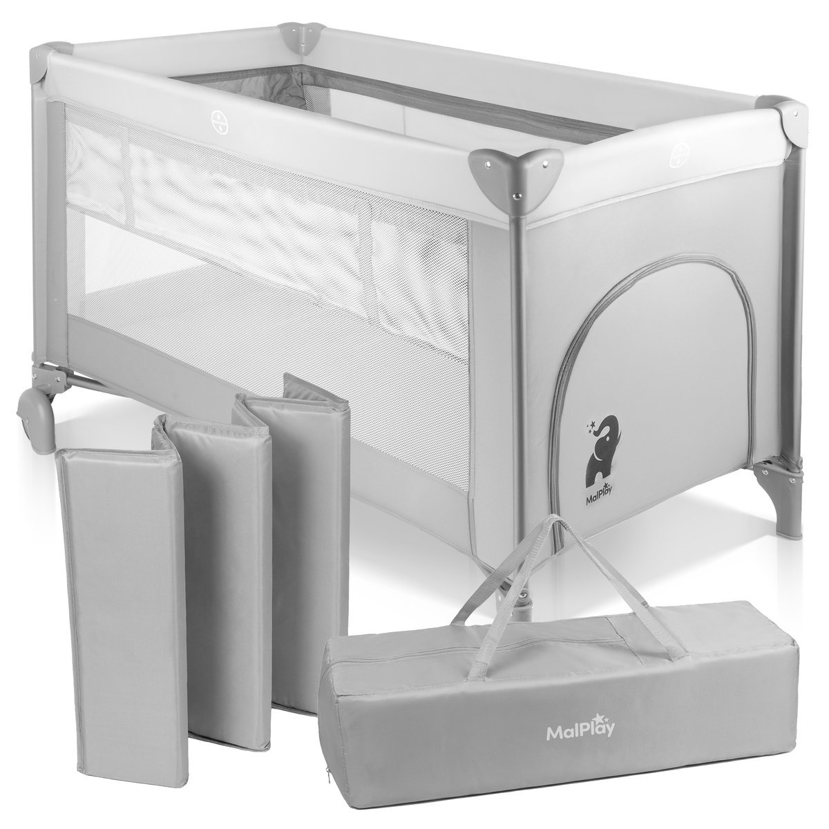 Łóżeczko Turystyczne Składane Kojec dla Dziecka Dwupoziomowe Materac Torba PILO