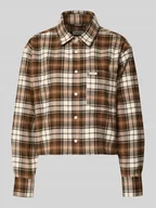 Koszule damskie - Bluzka koszulowa o kroju regular fit z naszywką z logo model ‘Boxy’ - miniaturka - grafika 1