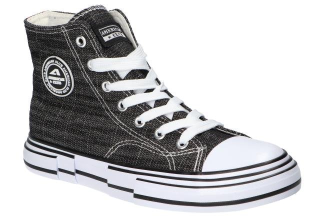 AMERICAN CLUB LH92 WYSOKIE TRAMPKI STYLOWE TENISÓWKI DAMSKIE CZARNE 37