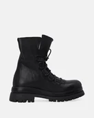 Botki damskie - Czarne botki damskie ze skóry naturalnej - Venezia - miniaturka - grafika 1