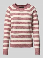 Swetry damskie - Sweter o kroju regular fit z prążkowanymi ściągaczami model ‘DOFFY’ - miniaturka - grafika 1