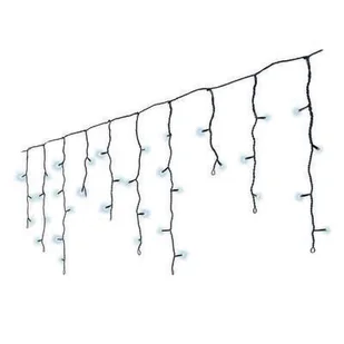 Lampki zewnętrzne kurtyna sople 490 LED zimny biały - Oświetlenie świąteczne - miniaturka - grafika 1