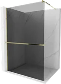 Ścianki i drzwi prysznicowe - Mexen Kioto+ ścianka prysznicowa z półką Walk-in 90 x 200 cm, grafit, złota - 800-090-121-50-40 - miniaturka - grafika 1