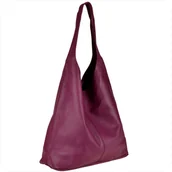 Plecaki worki - Torebka worek skórzana bordowa buraczek shopper - miniaturka - grafika 1