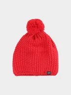 Czapki damskie - Czapka zimowa z pomponem męska 4F 4FWAW24ACAPM461-62S Czerwony L - miniaturka - grafika 1