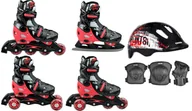 Rolki - Rolki Łyżwy 4w1 Raven Singer Black/Red 29-32+ochr - miniaturka - grafika 1
