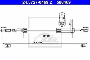 ATE LINKA HAMULCA 24.3727-0469.2 MERCEDES R129 SL 55 AMG 00-01 - Linki hamulca postojowego - miniaturka - grafika 1