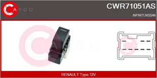 Przełącznik, podnośnik szyby Casco - Alternatory CWR71051AS - Akcesoria do układu elektrycznego - miniaturka - grafika 1