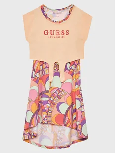 Guess Sukienka codzienna J2GK39 K6YW3 Kolorowy Regular Fit - Sukienki i spódniczki dla dziewczynek - miniaturka - grafika 1