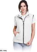 Kurtki i kamizelki sportowe damskie - VHONEY-L - bezrękawnik damski z polaru, kołnierz ze stójką - biały XL - miniaturka - grafika 1