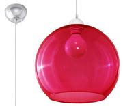 Lampy sufitowe - Sollux Lighting Lampa wisząca BALL czerwona - miniaturka - grafika 1